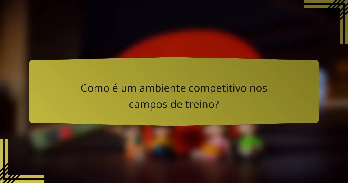 Como é um ambiente competitivo nos campos de treino?